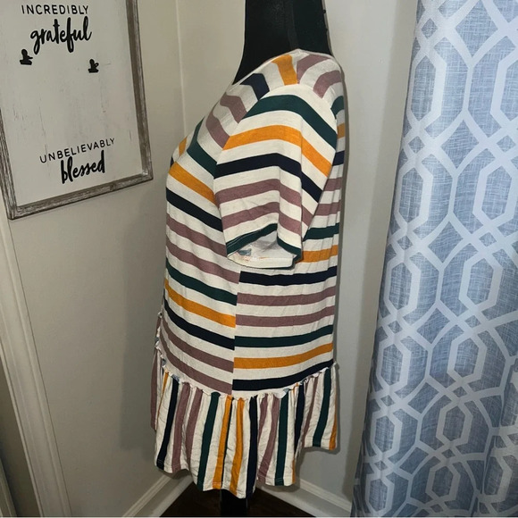 Blu Pepper Striped Peplum Blouse - Picture 4 of 5